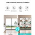thumbnail image 4 of Window Privacy Film Green Gray Stained Glass Window Film Decorative Sun Block Window Cover Farmhouse Summer Botanical Wooden Window Clings Static Adhesive Sticker for Bathroom 35.4"x78.7", 4 of 7