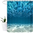 thumbnail image 1 of Cortina De Ducha Antimoho Textil Lavable Antibacteriano Cortinas De Baño 3d Cortinas De Ducha Impermeables 180 X 180 Cm Con 12 Anillos Para Baño Mar Azul. Afortunado Sencillez, 1 of 5