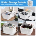 thumbnail image 4 of Anbers Lidded Storage Baskets, White, Plastic Organizer Baskets, Pack of 6, 4 of 7
