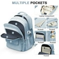 thumbnail image 4 of Simple Backpack for School Teenagers Aesthetic Backpack, School Backpack for College Women Men Bookbags for Teens, Lightweight Book Bags Waterproof Casual Daypack School Bag Blue, 4 of 9