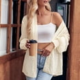 thumbnail image 4 of QUYUON Womens Lightweight Cardigan Discount Long Sleeve Oversized Cardigan for Women Polyester Knit Coat Cardigans Women Cardigan Jacket Style Q-3896 Winter Knit Sweater Outerwear Coat Beige M, 4 of 7