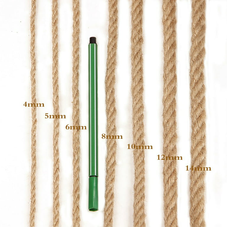 30m Diameter 6mm Hemp Rope Natural Thick Jute Hemp Rope Strong String Craft Twine for DIY Arts Crafts Christmas Gift Packing Floristry Bundling