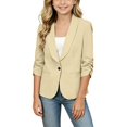 thumbnail image 4 of CPNG Girls' Cropped Blazer Casual and Elegant Loose Suit Jacket Kids School Uniform Lightweight Slim Fit Jacket, 4 of 8