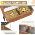 thumbnail image 3 of AECOJOY 95" Chicken Coop with Wheels, Poultry Cage Wooden Chicken Hutch Tractor with Run, Nesting Boxes, Ramps, Removable Tray, Natural Wood, 3 of 7
