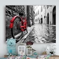 thumbnail image 3 of Designart 'Retro Vintage Red Bike ' Cityscape Photo Canvas Art Print, 3 of 3