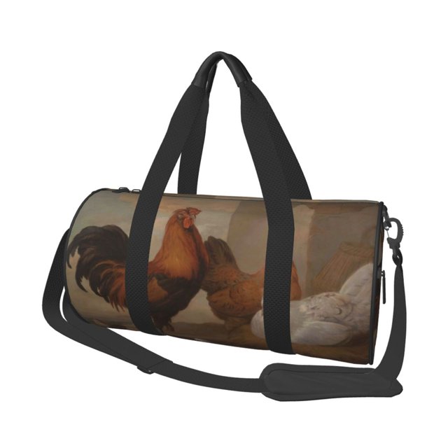 Easygdp Oil Painting Chicken And Duck Bolsa de Viaje, Bolsa de Mano, Bolsa de Gimnasio, Bolsa de Equipaje para Viaje