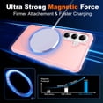 thumbnail image 2 of Dteck for Samsung Galaxy S26 Case, Compatible with MagSafe, Invisible Ring Stand, Shockproof Translucent Matte Back Protective Cover,Pink, 2 of 9
