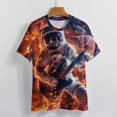 thumbnail image 3 of Astronauts Play Guitar in Space Women's T-Shirt Short Sleeve T Shirts Tops Tee Ladies Loose T, 3 of 6