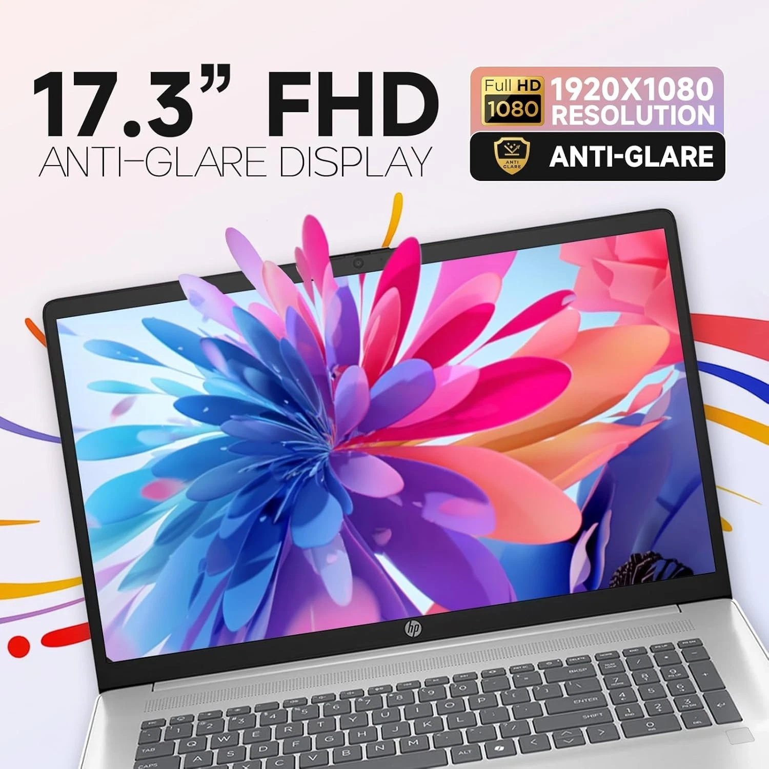 Newest HP 17 Laptop, 17.3" FHD IPS Display, Intel Core i5 1335U(Beat i7-1255U), 16GB RAM, 512GB SSD, Backlit Keyboard, Numeric Keypad, Wi-Fi 6, Bluetooth, Windows 11 Pro Silver