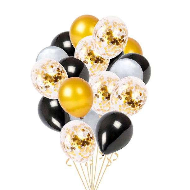 18 globos decorativos para fiestas con lentejuelas y confeti, globos transparentes para bodas y fiestas de cumpleaños (N.° 1)