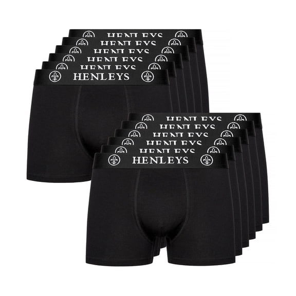 Henleys Mens McBlacken Boxer Shorts (Pack of 12)