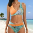 thumbnail image 2 of asdoklhq Plus Size Swimsuit for Women,Women's Printing Bikini Chest Pad Swimsuit Beachwear Set, 2 of 7