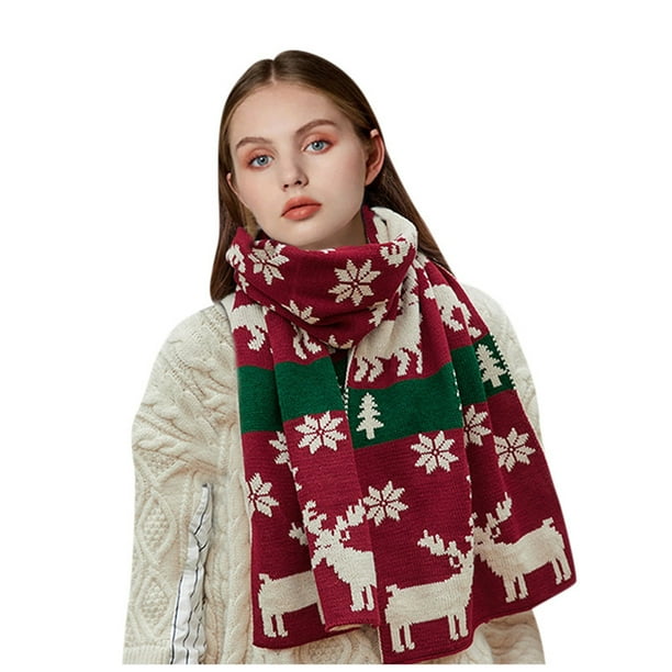 PMUYBHF Female Scarf for Women Fashionable Cotton Christmas Red