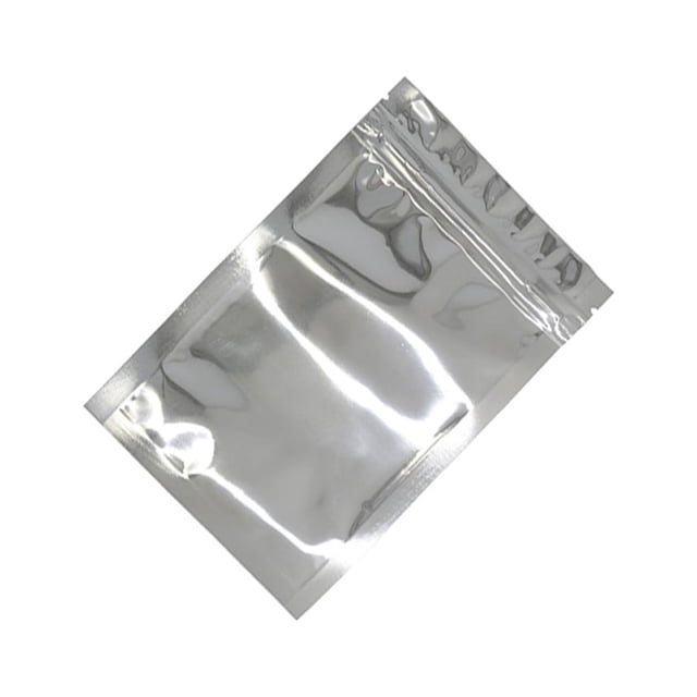 Naiovety 100 piezas de bolsa de papel de aluminio a prueba de fugas soportes de polvo cosmético Ziplock bolsas de embalaje accesorio de plata Type2 NO2