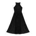 thumbnail image 4 of DPOIS Girls Lyrical Dance Mock Dress Cutout Back Mesh Maxi Skirt Black 10, 4 of 7