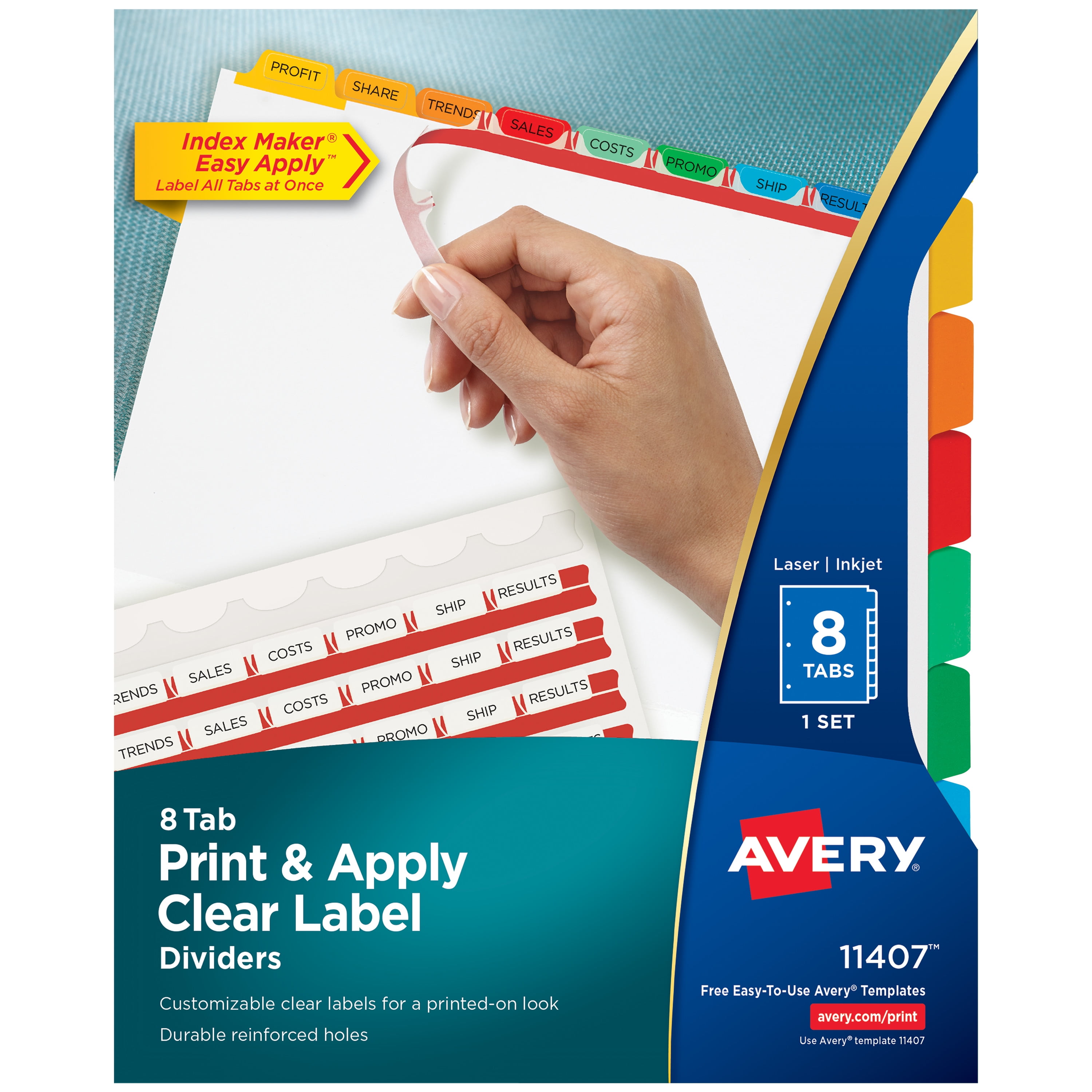 Avery 5 tab template