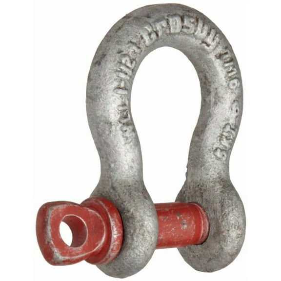 Crosby 1018437 Carbon Steel G-209 Screw Pin Anchor Shackle, Galvanized, 1-1/2 Ton Working Load Limit, 7/16" Size
