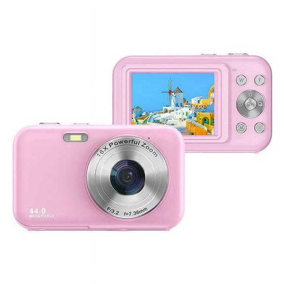 Kchsji Digital Camera 4K 44MP, Vlogging Camera with 32GB Card & 16X Digital Zoom, Point and Shoot Camera for Beginners YouTube, Compact Travel Camera for Vacation, Portable Camera Gift