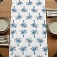 thumbnail image 5 of Table Runners 72 Inches Long Dress Scarves, Blue Palm Trees Farmhouse Kitchen/Dining Table Runner, Coffee Tablerunners, Summer Botanical Tropical Plants 18x72 Inch, 5 of 9