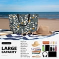 thumbnail image 5 of Wukai Flowers and Bee Print Zipper Bag,large Beach Tote Bag,Waterproof Sandproof Bag,Grocery and Picnic Tote Travel Bag, 5 of 5