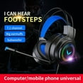 thumbnail image 3 of Gaming Headset 7.1 Stereo SVirtual Surround Bass Earphone Headphone with Mic LED Light for Computer PC Gamer Foldable, 3 of 21