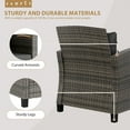 thumbnail image 5 of Walsunny 3 Pieces Patio Furniture Set Outdoor Wicker Conversation Bistro Set Outdoor Patio Chairs with Tempered Glass Table Grey, 5 of 9