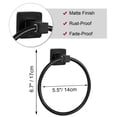 thumbnail image 5 of Uxcell Towel Ring Wall Mounted Zinc-alloy Waterproof 5.5" Ring Matte Black, 5 of 6