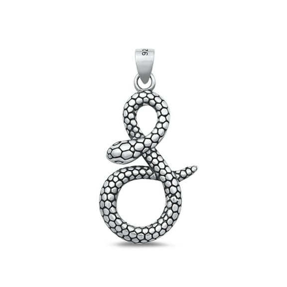 Sterling Silver Oxidized Infinity Snake Pendant Oxidized Charm .925 New Jewelry Female Unisex