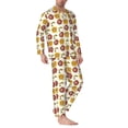 thumbnail image 2 of Naloa Sunflowers And Skull Men’s Pajamas Set - Long Sleeve Button Down Sleep Shirt and Pajama Bottoms Sleepwear Set-Medium, 2 of 7