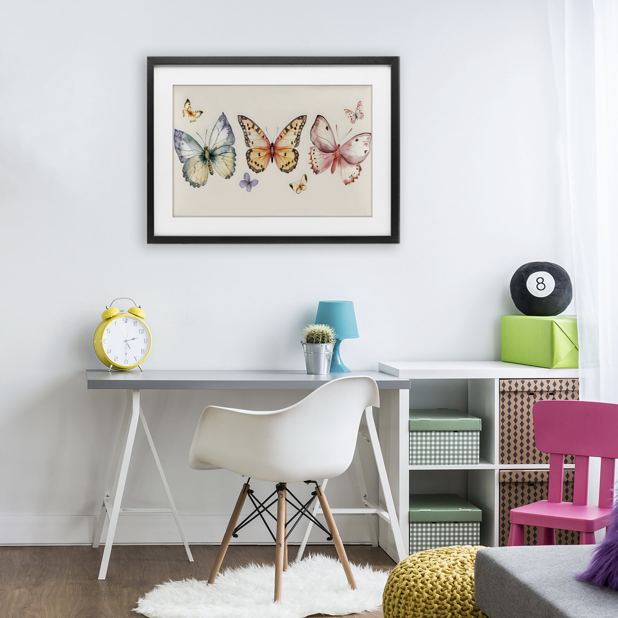 Stupell Industries Graceful Butterfly Trio Black Framed Print Under Glass, design by Creative Studio