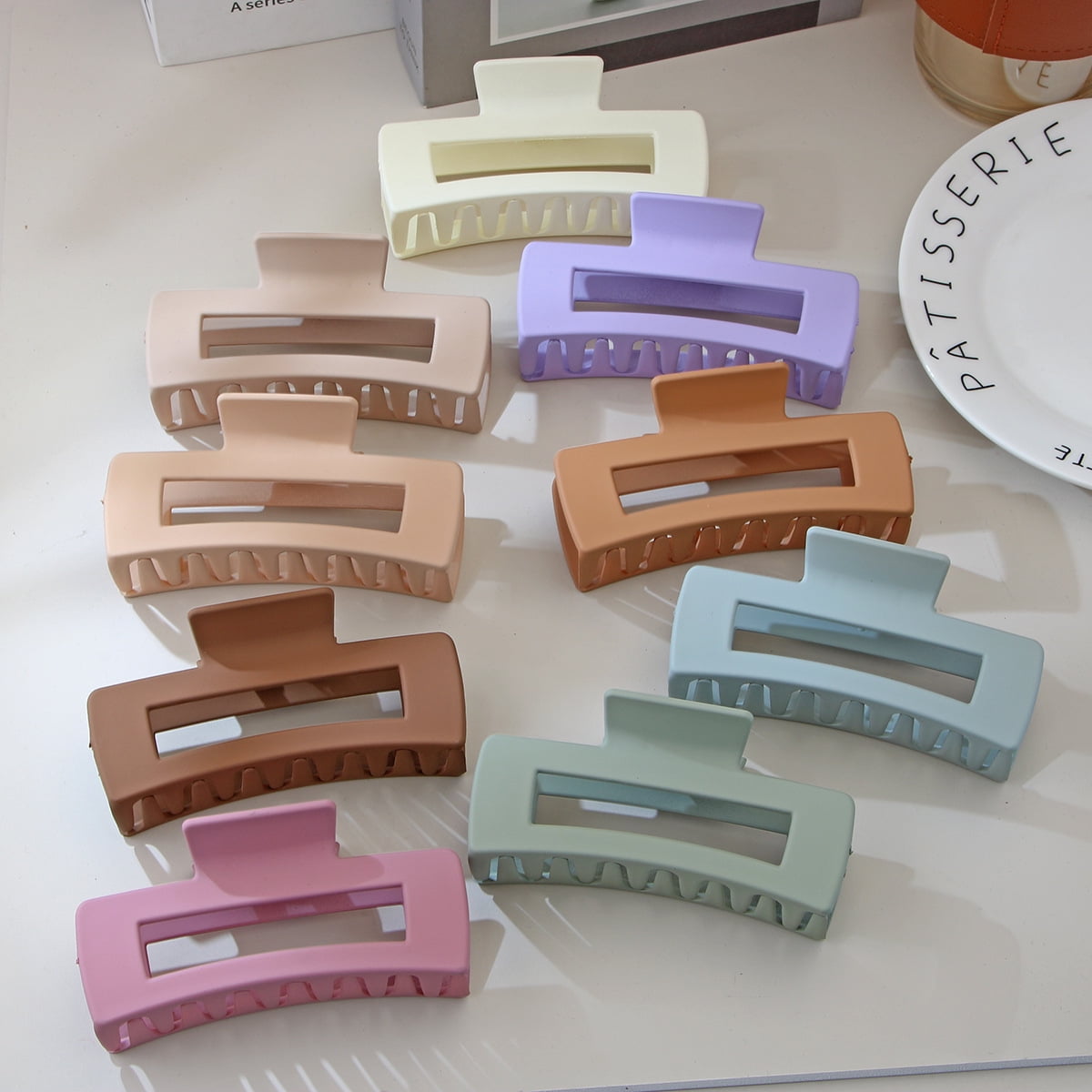 Large Hair Claw Clips Set, 12 Pack Matte Non-Slip Hair Clips for Women, Strong Hold for Thick Hair & Everyday Styling