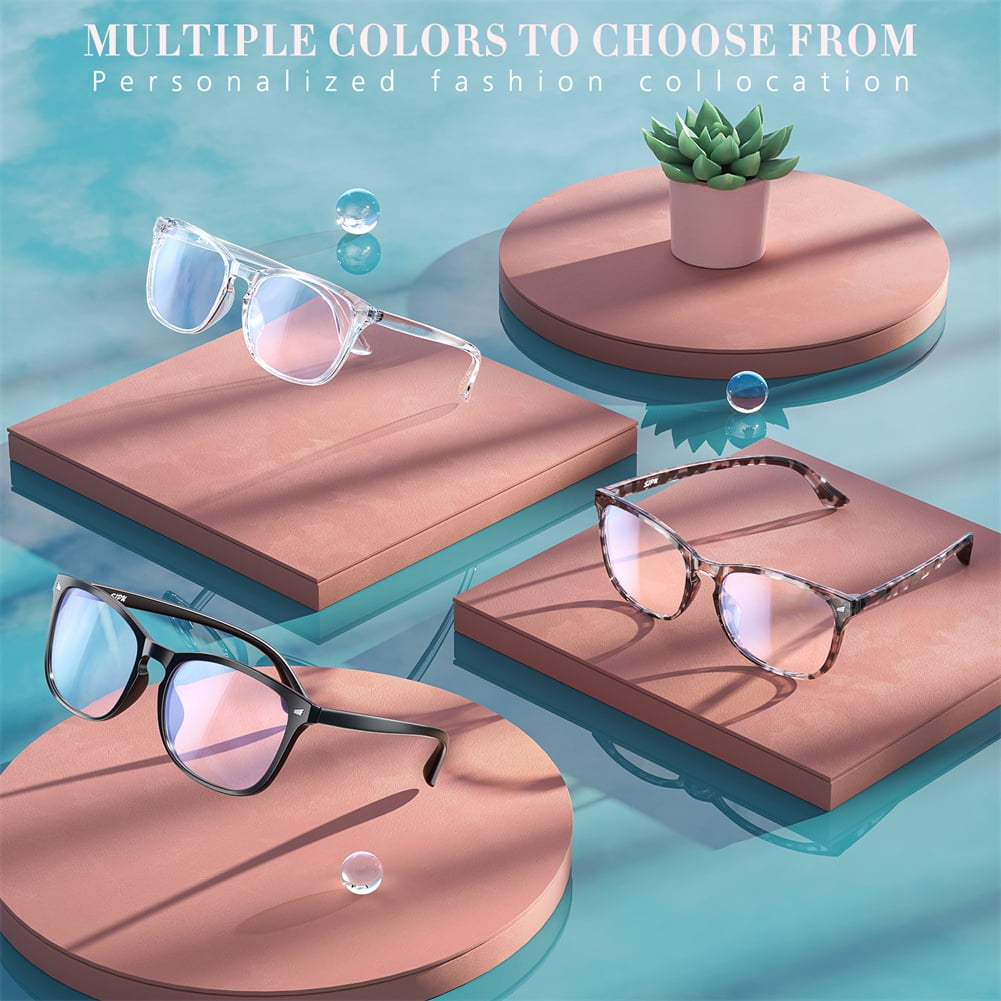 3 Pcs Blue Light Blocking Glasses Fashion Square Anti UV Ray Filter