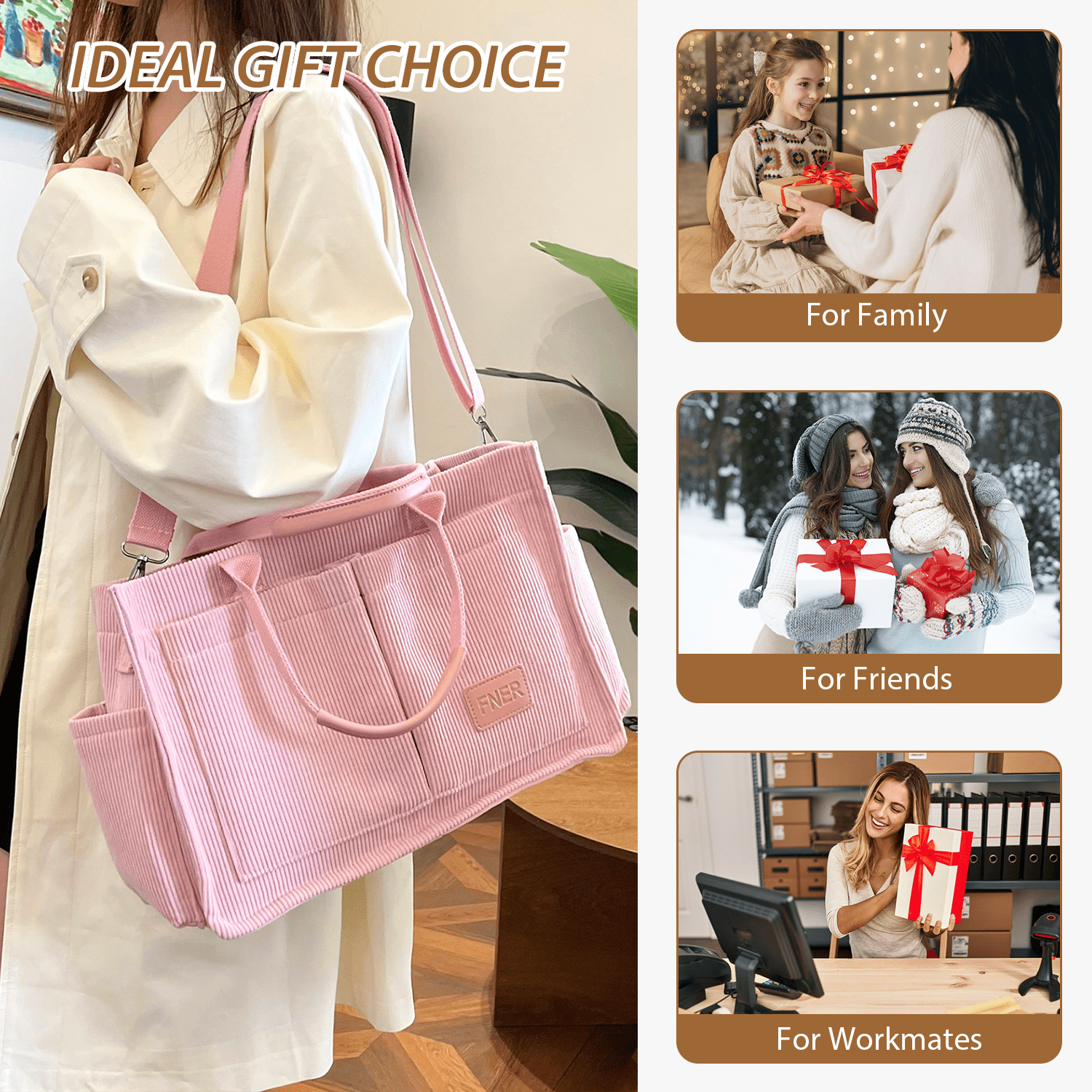 Cshidworld Large Canvas Tote Bag for Women, 17L Work Handbag