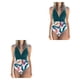 thumbnail image 1 of Sonducket Traje de baño de mujer Sin mangas Espalda abierta Acolchado Body Impreso Playa Poliéster Traje de baño Ropa de playa Azul + Flor roja 2XL Type1 NO1 Sonducket  CBP218362, 1 of 5