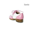 thumbnail image 2 of SANSHA T-BOJANGO TA88Lco Unisex Oxford Tap Shoes with Metal Taps & Leather Sole, Pink-White, Size 10 M, 2 of 6