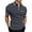 Grey, variant on Men's 1/3 Zippered Retro Short Sleeved T Shirt Clothes