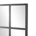 thumbnail image 6 of DecMode Contemporary Squre Wood Window Shaped Wall Mirror, 56"W x 44"H with Distressed Brass Colored Frame, 6 of 15