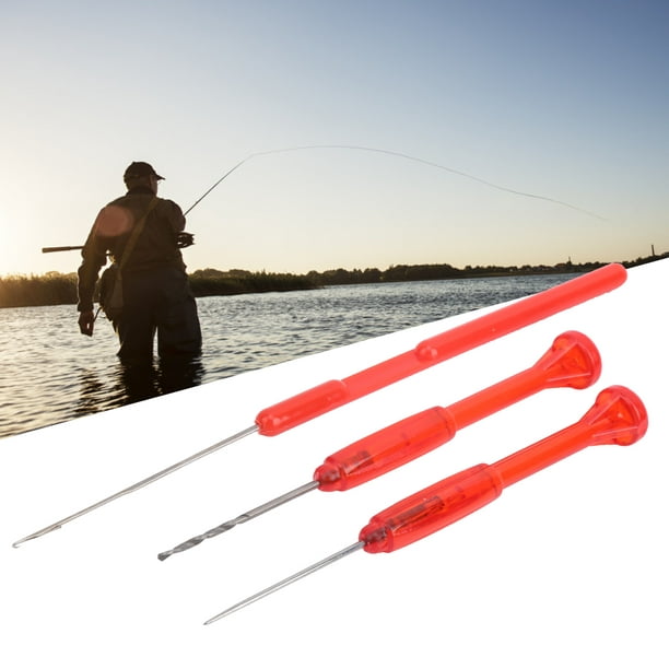 Fish Drill Needle, Portable Rust-Proof Fishing Crochet, 3 Set Red Lake  Fishing For Fishing Fishing Lover Sea Fishing