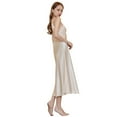 thumbnail image 7 of Women Satin Nightgown Silk Chemise Mini Slips V Neck Negligee Sleepwear with Adjustable Straps Gold XXL, 7 of 7