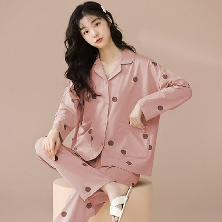 

DanceeMangoo New Cotton Pajama Sets Womens Sleepwear Tops Long Pyjamas Set Spring Autumn Homewear Women Casual Sleepwear Nightwear