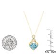 thumbnail image 2 of Dazzlingrock Collection 8mm Heart Shaped Blue Topaz & Round White Diamond Infinity Style Pendant for Women with 18 Inch Gold Chain (0.15 ctw, Color I-J, Clarity I1-I2) in 14K Yellow Gold, 2 of 3