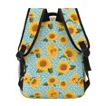 thumbnail image 4 of Honeii White Polka Dot Sunflower Print Backpack for Both Men and Women, Basic Bookbag for College, Work, or Travel,Rucksack Computer Bag-One Size, 4 of 5