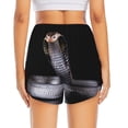 thumbnail image 2 of Lsque Black Cobra Snake Printed Women's Running Shorts with Liner Pockets,Elastic Quick Dry Workout Athletic Gym Yoga Shorts,Womens High Waist Shorts-Large, 2 of 9