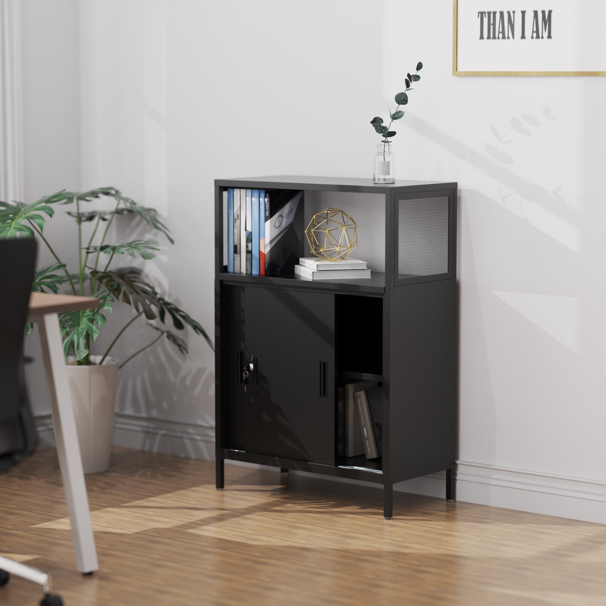 Resenkos Metal Filing Cabinet, File Cabinet for Home Office with Open Storage Shelves for Home Office, Kids Room, Small Space, Black Resenkos Metal Filing Cabinet, File Cabinet for Home Office with Open Storage Shelves for Home Office, Kids Room, Small Space, Black