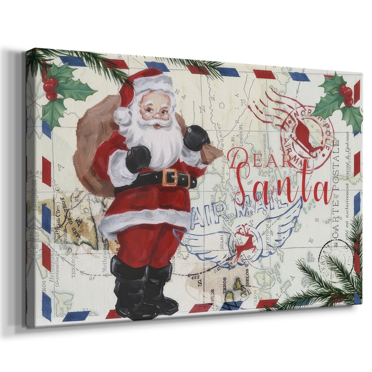 Christmas Par Avion Collection A- Gallery Wrapped Canvas
