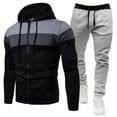 thumbnail image 4 of Color Block Sweatsuits For Men Set 2 Piece With Hoodie Jacket, Mens Tracksuits Pullover Tracksuit Sweatshirt Oversized Jogger Sweatpants (L,Black), 4 of 4