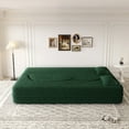 thumbnail image 5 of Modern Floor Sofa with 2 Pillows, Convertible Plush Corduroy Foam-Filled Sleeper Sofa Bed for Living Room Guest Bed, No Assembly Required, Green + Foam, 5 of 8