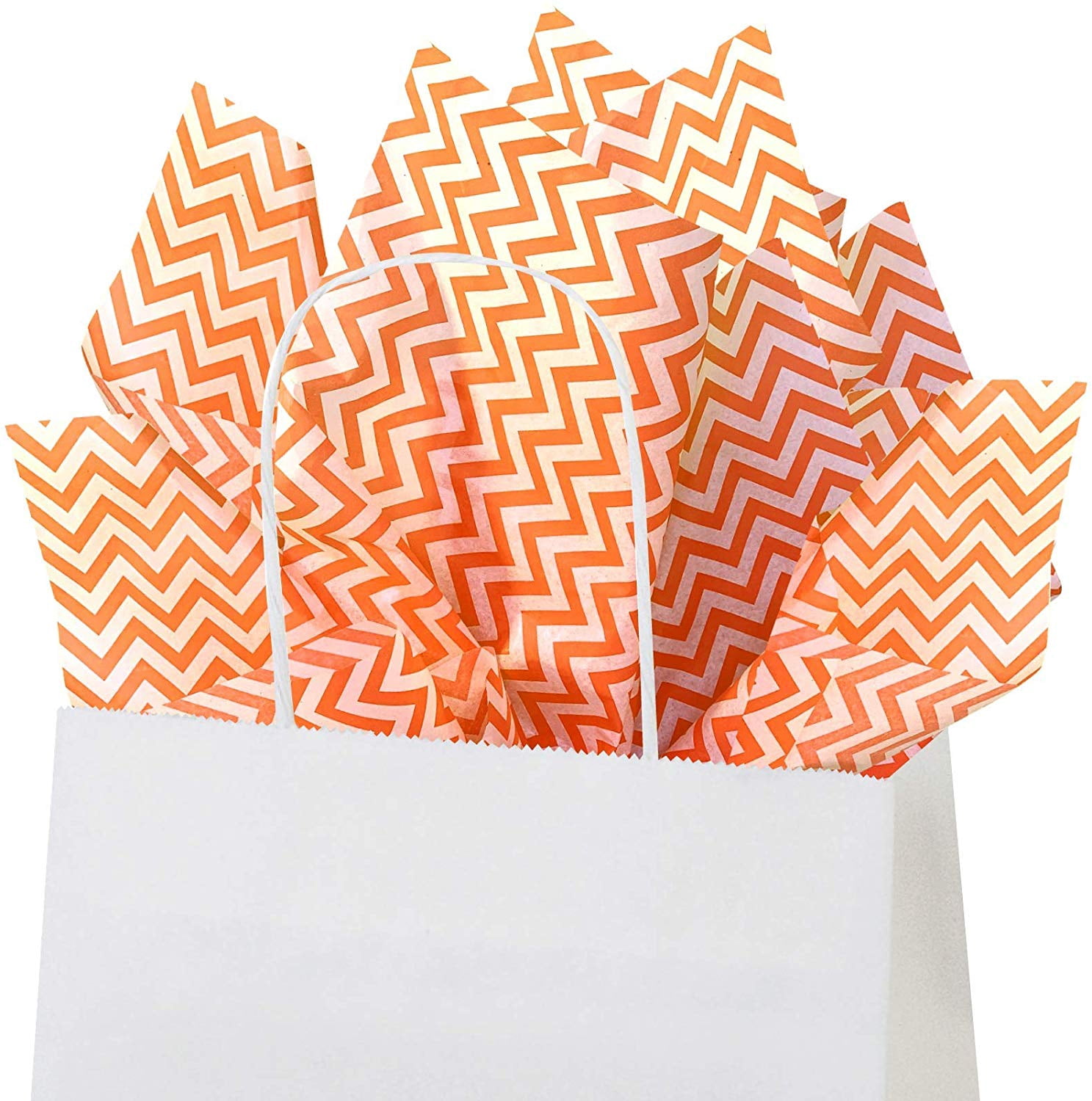 Orange Chevron Tissue Paper, 15"x20", 10 ct