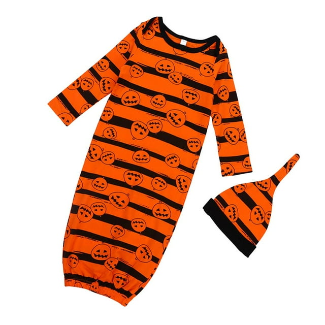 Cochecito de bebé recién nacido Funda de asiento Cochecito para niños de Halloween 2 piezas 0-6Mes Yotijar Vestido de dormir de Halloween