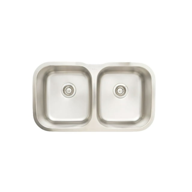 Évier de Cuisine en Acier Inoxydable à double Bol sous le Pied de 29,5 Pouces - 18 Gauge